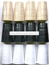 4 x 5000 YARD OVERLOCKER SEWING MACHINE THREAD 120s ( CHOICE OF  COLOURS )