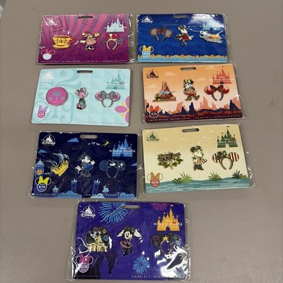 Disney Minnie Mouse Main Attraction Pin Sets 3,4,6,8,9,11,12