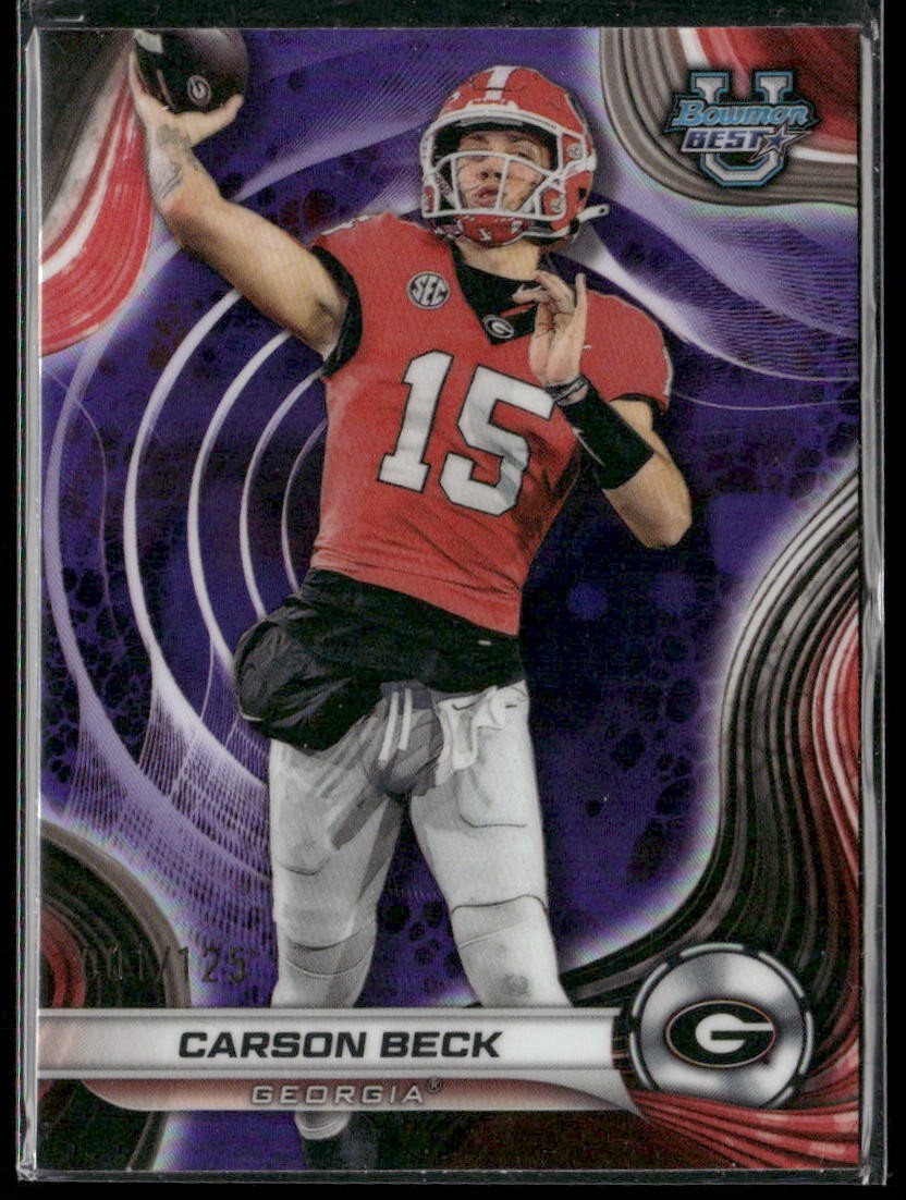 2024 Bowman University Best #4 Carson Beck Purple Refractor #/125