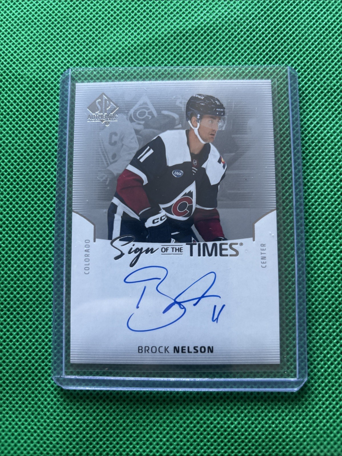 Upper Deck SP Authentic Sign of the Times Brock Nelson Avalanche #SOTT-BN Auto