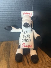 Chick Fil A Cow Eat Mor Chik'n More Chicken 6” Plush Wearing A Sandwich Board