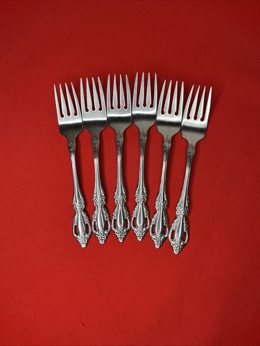 Oneida Raphael Salad Forks Distinction Deluxe HH Stainless Flatware Set Of 11 - Picture 4 of 13