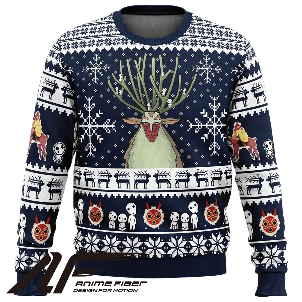 Ghibli Studio Princess Mononoke Christmas Ugly Sweater