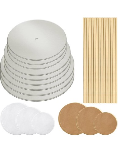 83 Pcs Cake Tiered Stacking Kit 8, 6, 4 Inch Silver round Cake Boards Decorating