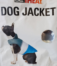32 Degrees Dog Jacket, Large, Reflective Trim w/ Leash Hole Blue