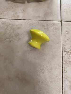 3pcs Ceramic Door Knobs Drawer Knobs Pull Handles Durable Round Yellow Kitchen