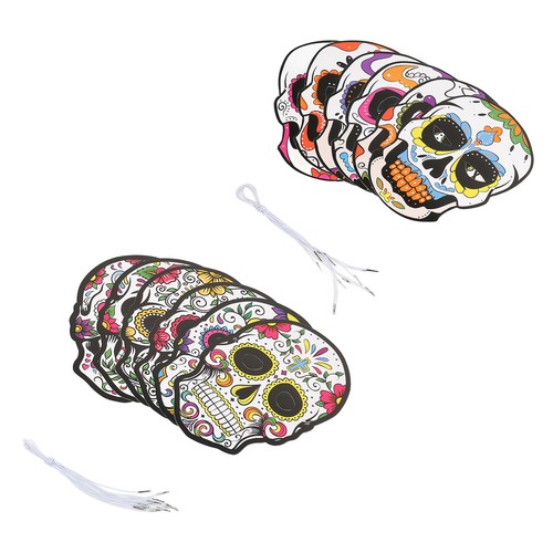 12pcs Day Of The Dead Mask With Elastic Band Attractive Halloween Mask For Ha UK - Picture 8 of 23