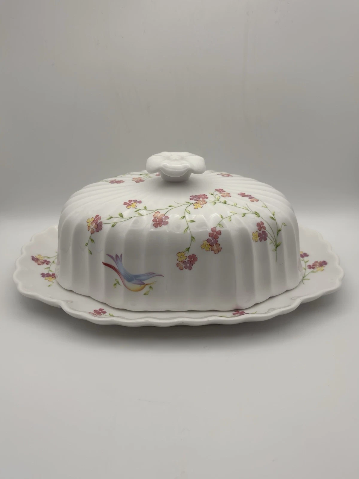 Spode Butter Dish w/ Lid – Fine Bone China England Floral Bouquet