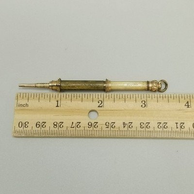 Antique Mechanical Retractable Propelling Pencil Gold Filled