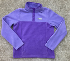 Columbia Sweater Girls Large Purple Steens Mountain 1/4 Snap Fleece Pullover