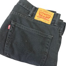 Levis 505 Regular Fit Black Jeans Mens 38x30 Straight Leg 100 Cotton 00505-0260