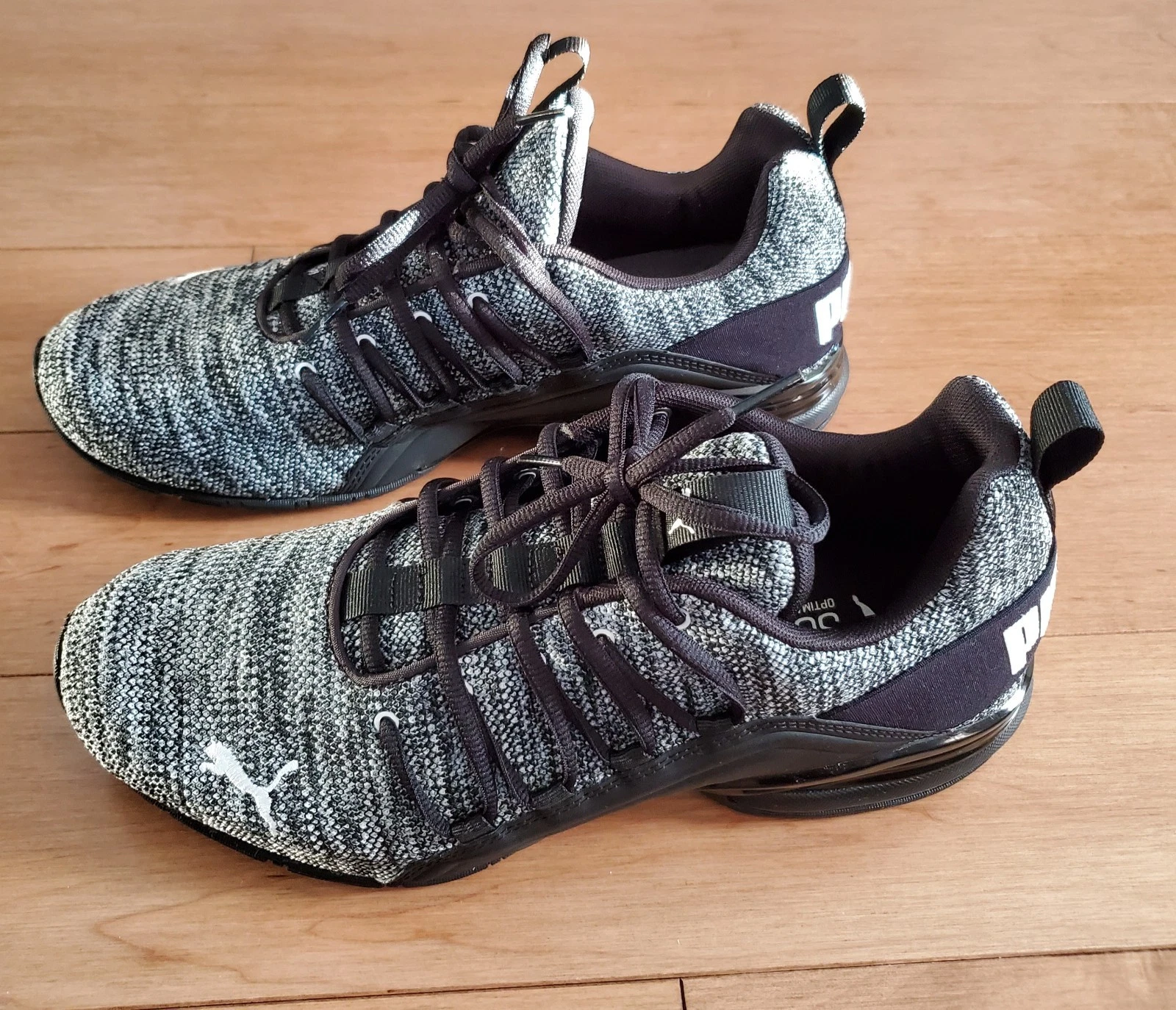 Sneakers Puma Axelion uomo taglia 10 5 maglia corsa cross training bianche e grigie