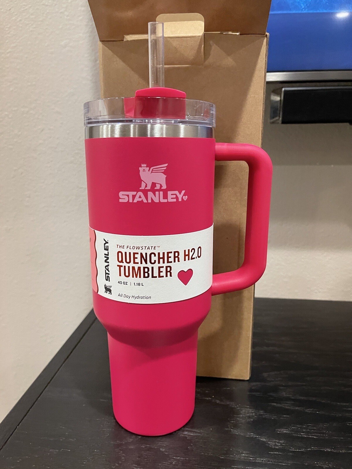 Stanley Cup 40 Oz Stainless Steel Cosmo Pink Valentines Day Limited Edition-image