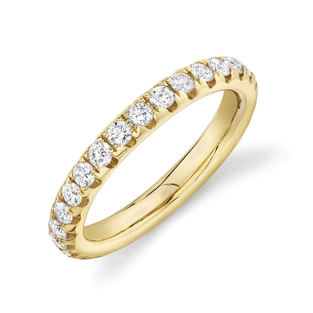14K Yellow Gold Diamond Eternity Ring Size 8.25 Anniversary 3mm Natural 1.21CT