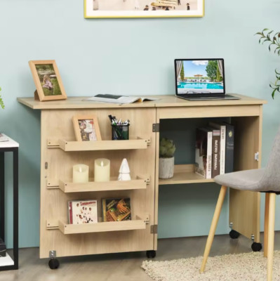 Klappbarer Drehtisch 2 IN 1 Rolltisch Basteltisch Home Office Schreibtisch Arbeitsplatz