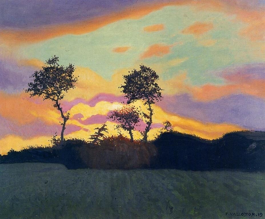 Sunset Landscape – Félix Vallotton 1919 Print, Post-Impressionist