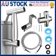 Toilet Bidet Sprayer Set Kit Stainless Steel Handheld Faucet Spray for Bathroom
