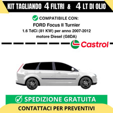 Tagliando per FORD Focus II Turnier 1.6 TdCi 81 kw - 4 Lt di Castrol + 4 Filt...