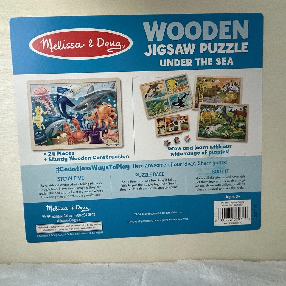 Rompecabezas de madera Melissa & Doug Fresh Start Fish Of The Sea 24 piezas edades 3+ Foto 4 de 4