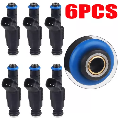 6X Original Bosch OEM 4-hole Fuel Injectors For 99-04 Jeep Cherokee Wrangler 4.0 - Foto 6 di 16