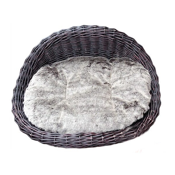 Handmade Oval Padded Wicker/willow dog& cat basket, sofa basket,Dark   — 第 3/4 张图片