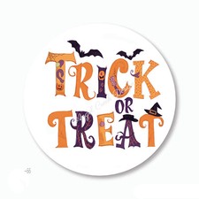 Trick or Treat Bats Halloween Favors Envelope Seals Scrapbook Stickers