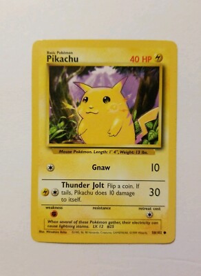Pokemon Pikachu 58/102 Base Basic Set Card Mint Condition | eBay