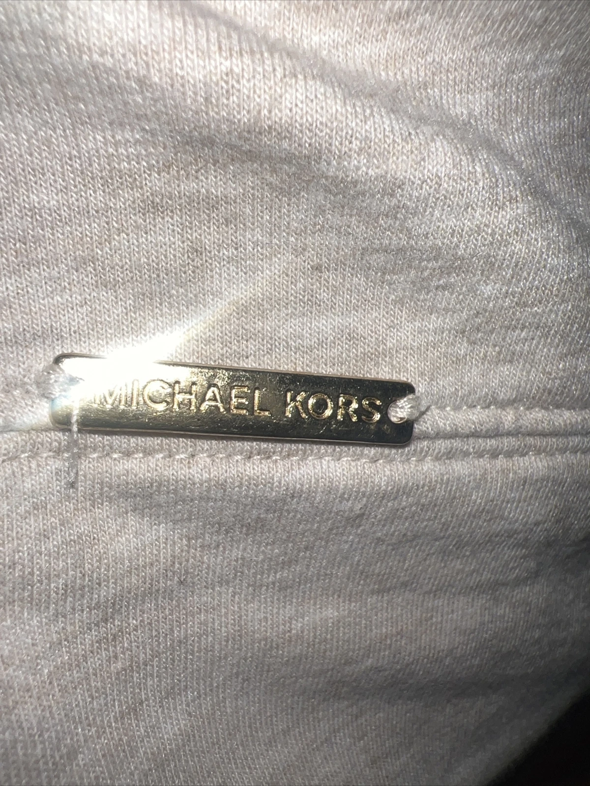 Felpa con cappuccio Michael Kors logo MK beige stringata donna taglia large