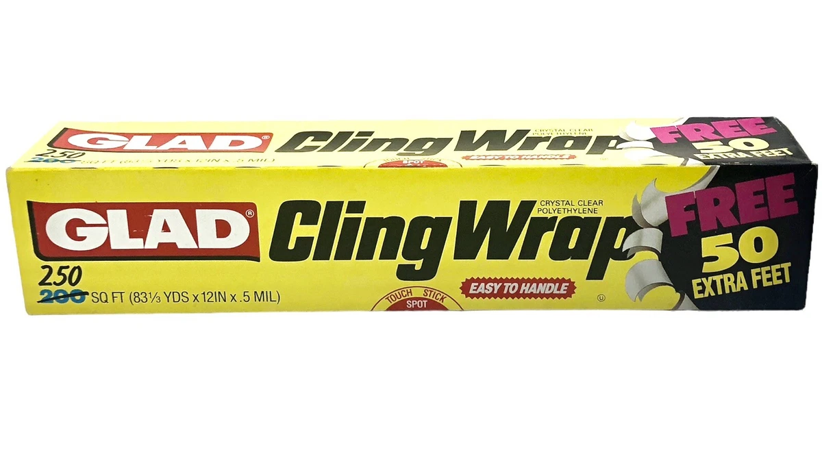 Glad Cling Wrap Sealed Vintage NOS 250 Sq Ft First Brands