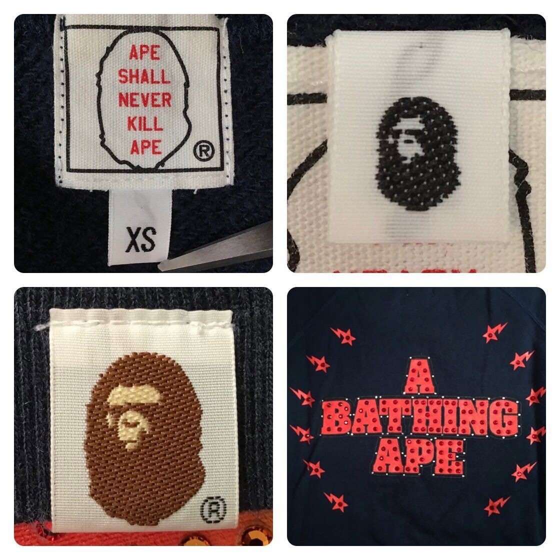BAPE × Swarovski KISS logo sweat shirt a bathing ape nigo BAPE × Swarovski KISS logo sweat shirt a bathing ape nigo