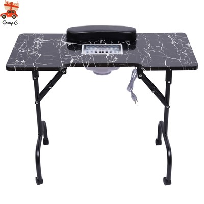 Foldable Manicure Table Nail Desk Portable Nail Table with Dust Collector