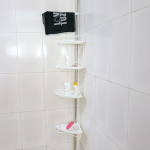 4 Tier Shower Caddy Corner Rack Shelf Top Towel Rail Bathroom