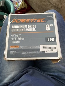 POWERTEC 15523 Aluminum Oxide Grinding Wheel 150 Grit 8 x 1 with 5/8 Arbor