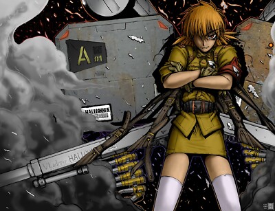 Anime seras victoria hellsing girls arms crossed hair in CCG Gaming Mat Desk