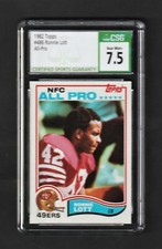 1982 Topps Ronnie Lott RC #486 ~ San Francisco 49ers HOF ~ Beautiful CSG 7.5 NM+