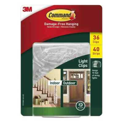 Command Outdoor Light Clips Club Pack, 36 Clips, 40 Strips