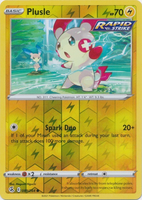 Reverse Holo Plusle 089/264 Common Fusion Strike