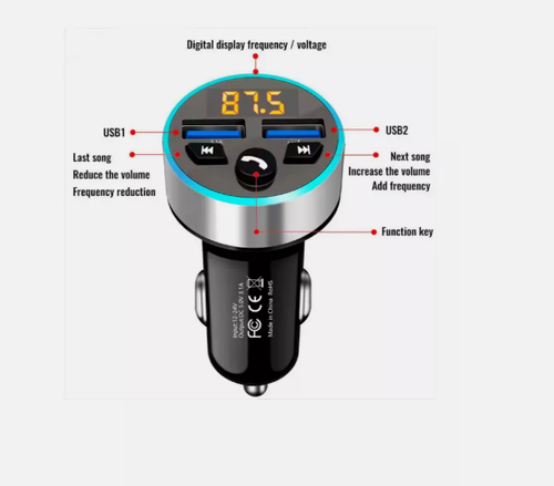 Car Wireless Bluetooth 5.0 FM Transmitter MP3 Player USB Car Charger Adapter UK - Picture 4 of 4
