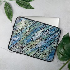 Blue Zentangle Laptop Sleeve in 13" 15"