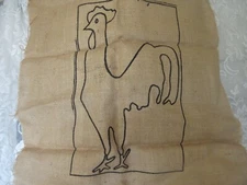 Primitive Rug Hooking ANGUS Burlap ROOSTER Design Hooked on Rugs