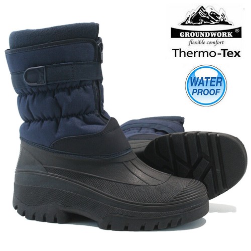MENS SNOW BOOTS WINTER WATERPROOF MUCKER THERMAL SKI WELLINGTONS FUR WARM SIZE - Picture 21 of 26