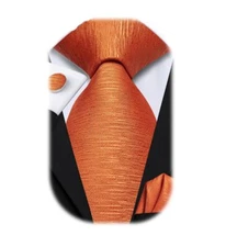 Mens Tie Set Solid Paisley Silk Striped Necktie for Men with Cufflinks Tie an...