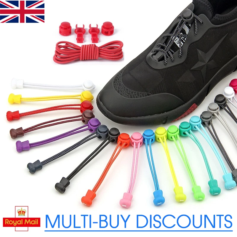 No Tie Shoe Laces Elastic Adjustable Lock Sports Shoelaces Runners