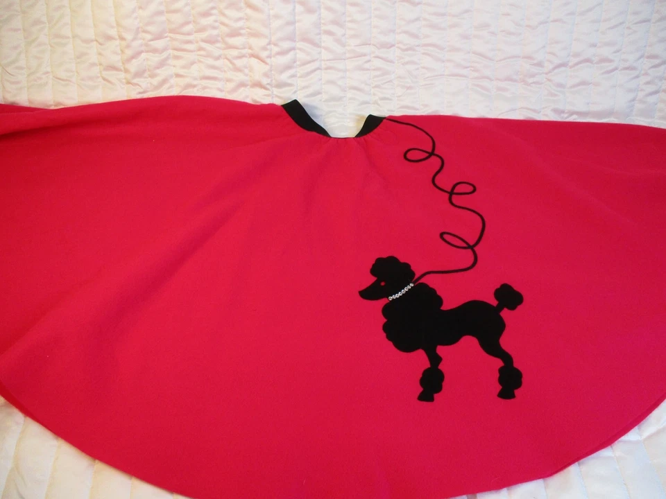 Annie's Poodle Skirt Adult XS Pink Costume Felt Hip Hop Sequins Elastic Waist - Image 4 of 4