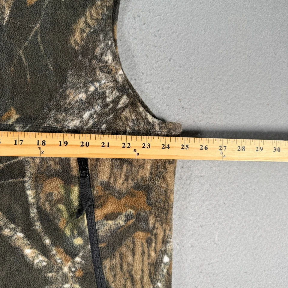 Cabelas Camo Vest Mens Large Reg Brown Comfort Fleece Full Zip Hunting Outdoor - Image 4 of 4