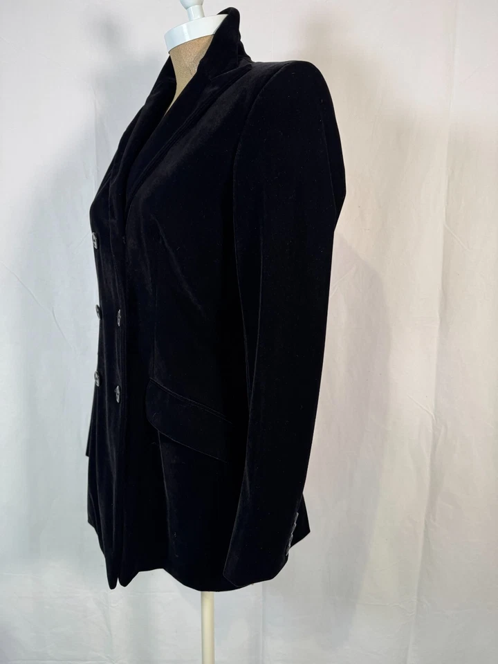 VTG Ralph by Ralph Lauren Luxurious Black Velvet Blazer Jacket Coat Women's Sz 4 - Image 3 of 4
