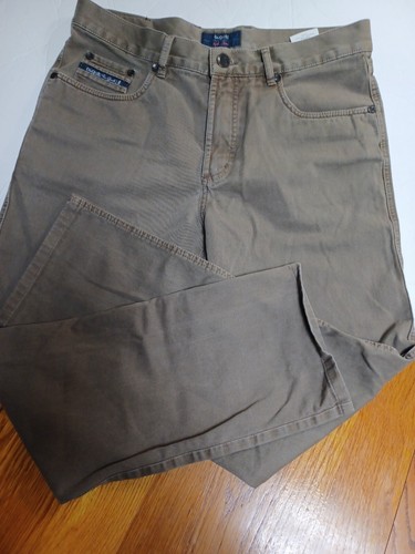 Mens Bugatti Pants Olive Green 5 Pocket Stretch 34 X 29 Style - Texas - Picture 5 of 13