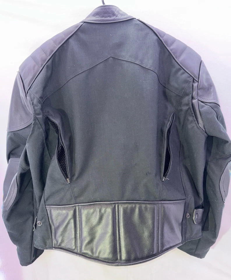 Chaqueta de moto Fox Creek de cuero y lona para hombre talla 46 (46x27) Foto 2 de 4