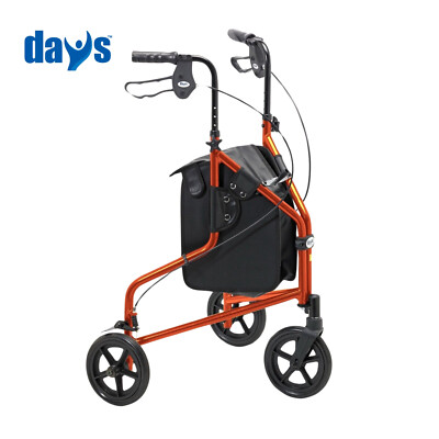 NEW Days Lightweight Aluminium Tri Wheel Wheeled Walker With Shopping Bag  UK