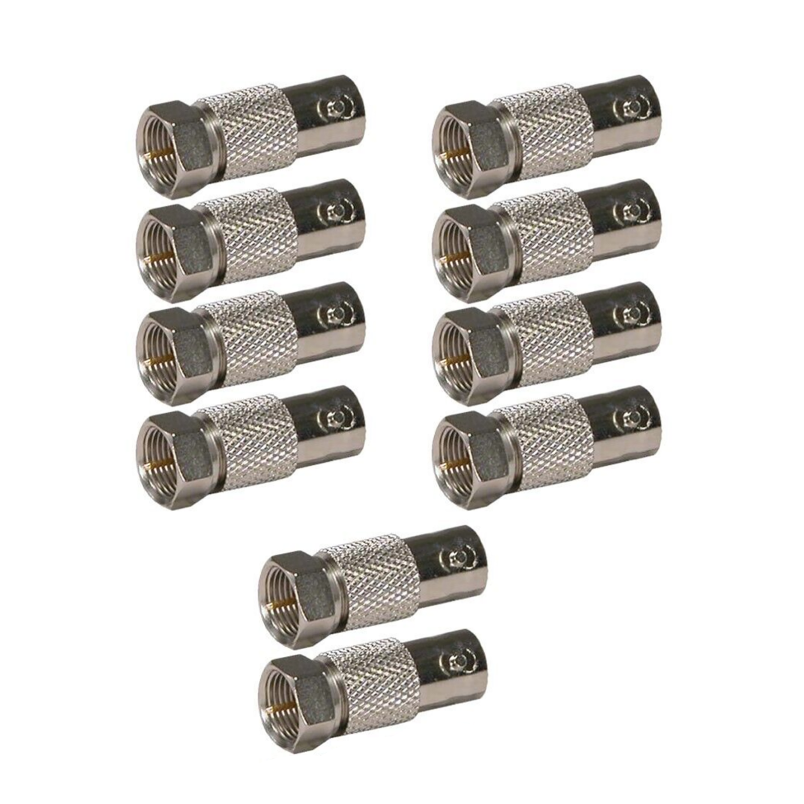 10PCS BNC Female to F Male RF Coaxial Cable Adapter Connectors